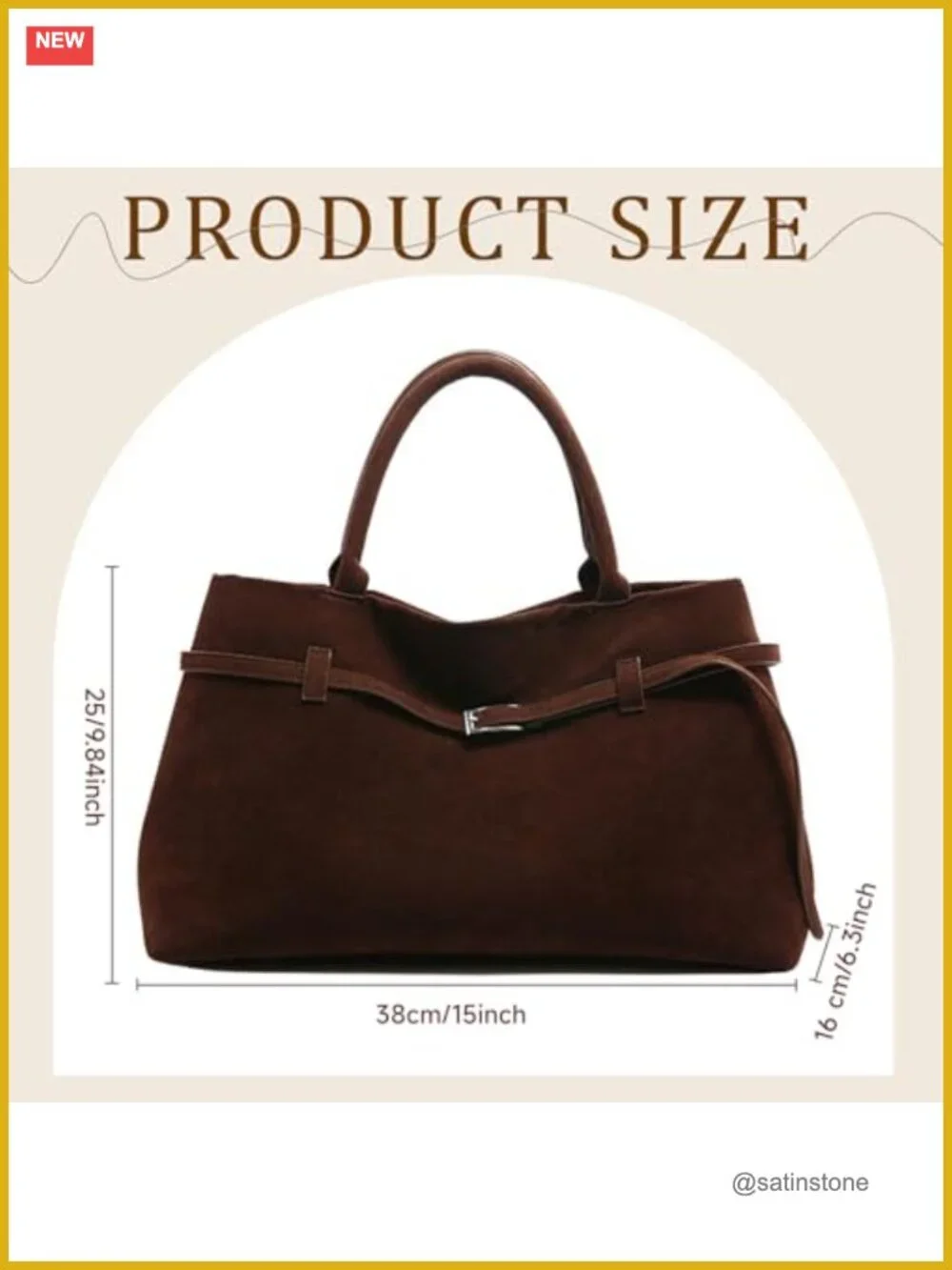 Faux Suede Slouchy Hobo Bag Large Tote Shoulder Satchel Handbag